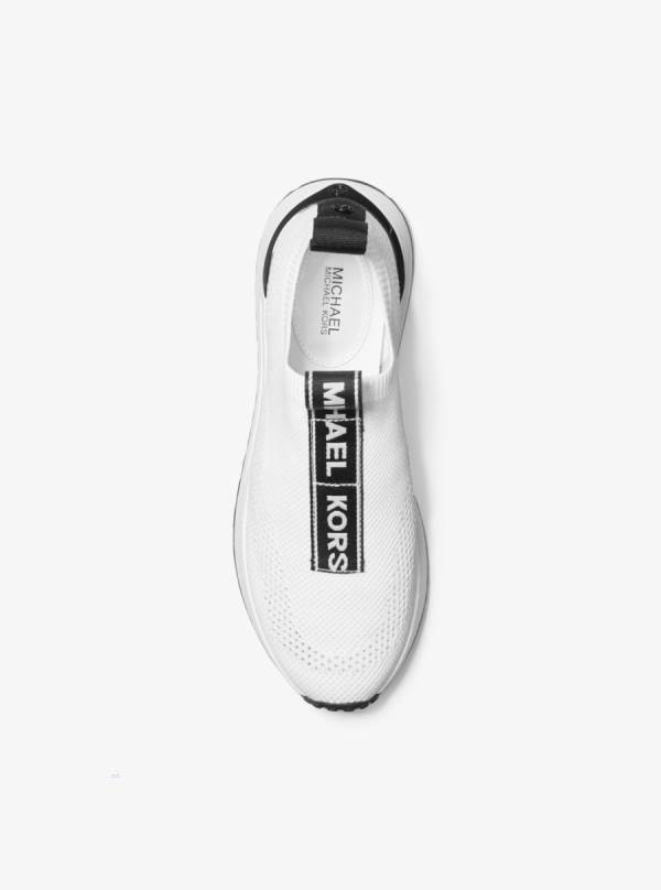 Damske Tenisky Michael Kors Bodie Logo Tape Mesh Slip-On Biele - Topanky Michael Kors Obchod | MKSWV-4603